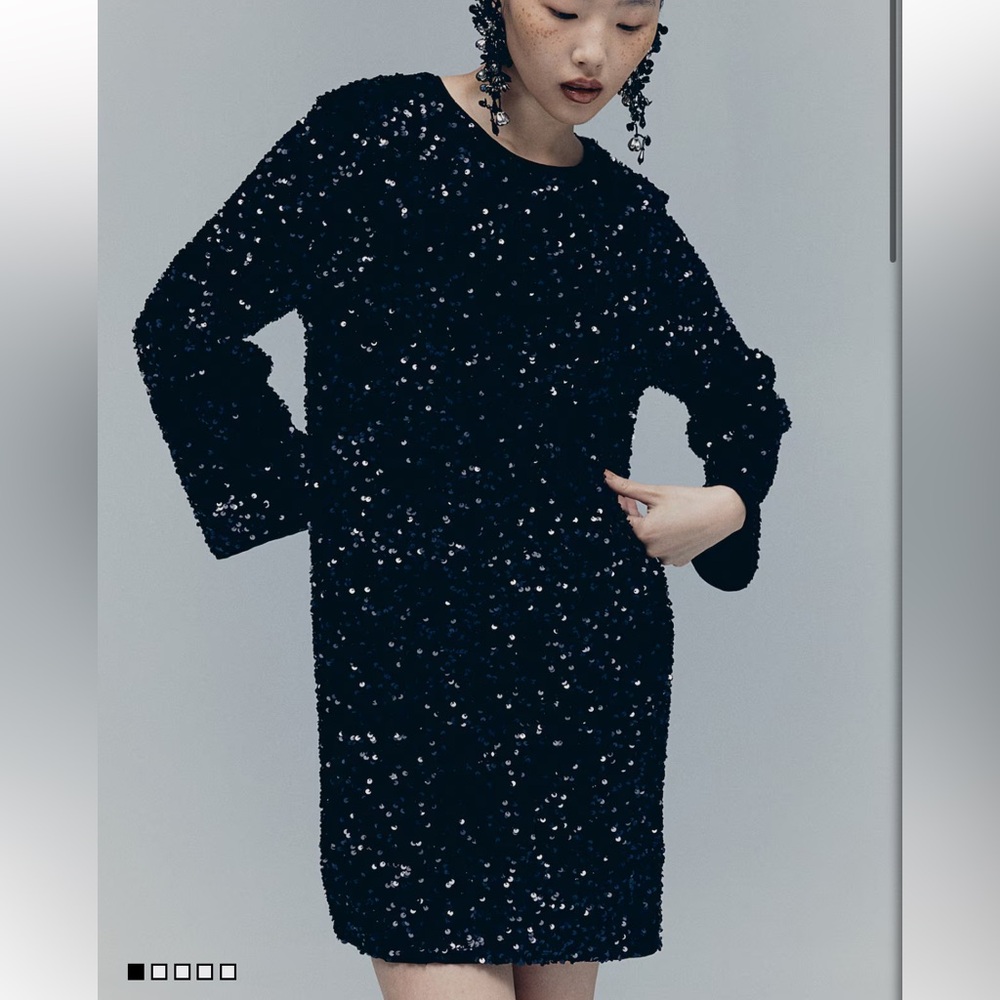 Elegant Black Sequin Dress